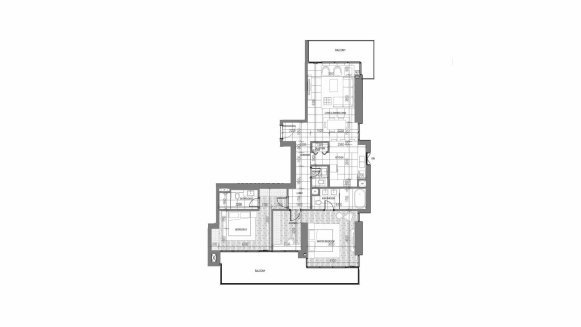 Apartment floor plan, 2 bedrooms in Anwa Aria No. 11008 (2D)